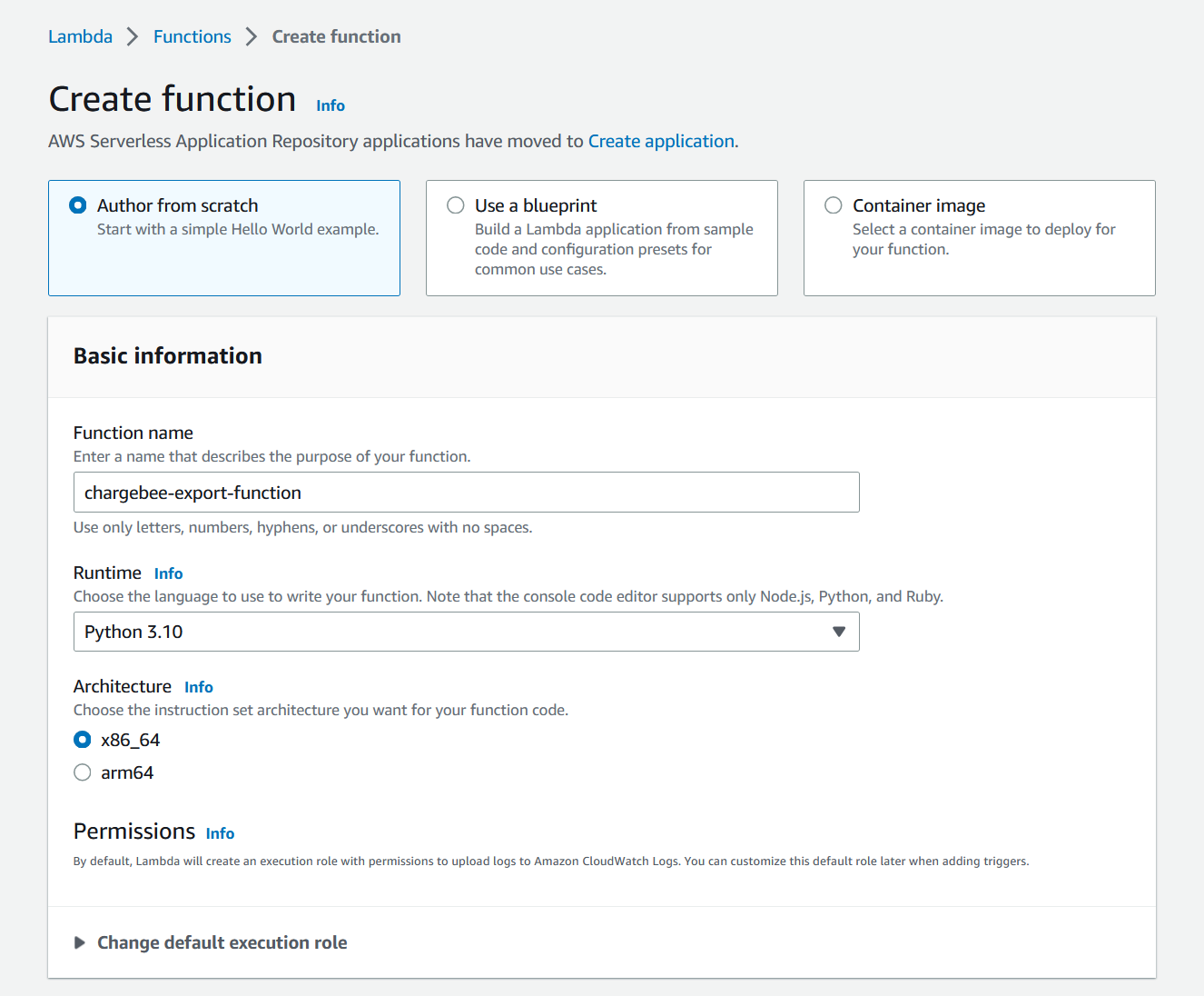 Lambda Create Function Name image