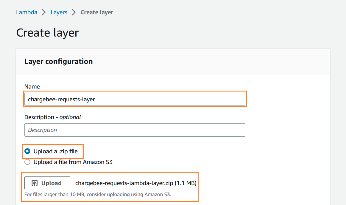 Create Lambda Layer Name image