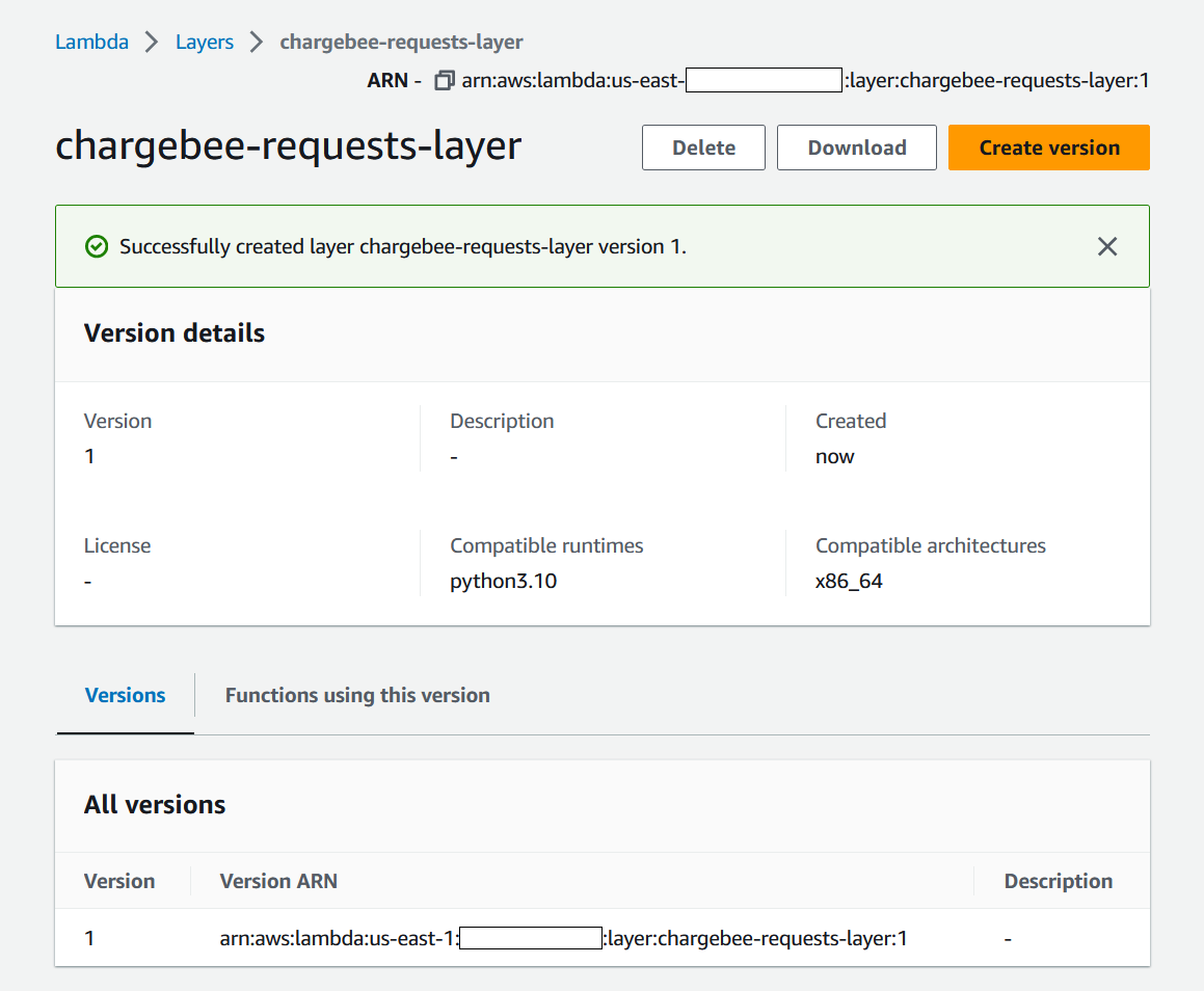 Create Lambda Layer image